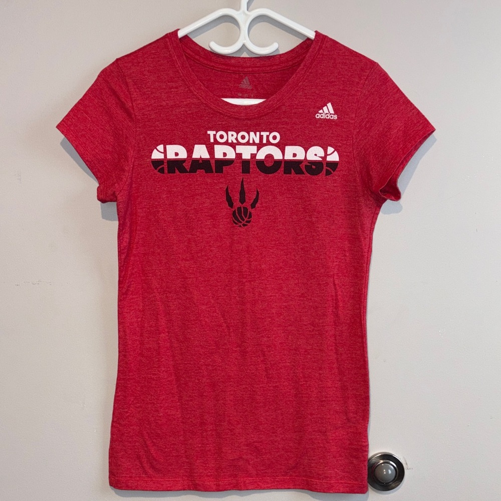 Adidas Red Toronto Raptors Ladies Tee